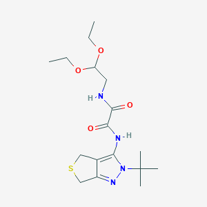 molecular formula C17H28N4O4S B2945070 N'-{2-tert-butyl-2H,4H,6H-thieno[3,4-c]pyrazol-3-yl}-N-(2,2-diethoxyethyl)ethanediamide CAS No. 899994-01-5