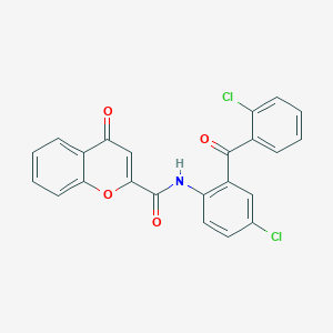 molecular formula C23H13Cl2NO4 B2945082 N-[4-chloro-2-(2-chlorobenzoyl)phenyl]-4-oxo-4H-chromene-2-carboxamide CAS No. 361478-80-0