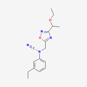 molecular formula C16H20N4O2 B2945093 N-cyano-N-{[3-(1-ethoxyethyl)-1,2,4-oxadiazol-5-yl]methyl}-3-ethylaniline CAS No. 1427707-00-3