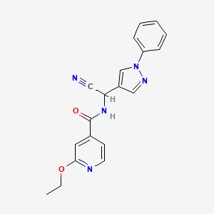 molecular formula C19H17N5O2 B2945102 N-[Cyano-(1-phenylpyrazol-4-yl)methyl]-2-ethoxypyridine-4-carboxamide CAS No. 1385297-33-5