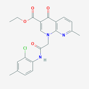 molecular formula C21H20ClN3O4 B2945105 ethyl 1-{[(2-chloro-4-methylphenyl)carbamoyl]methyl}-7-methyl-4-oxo-1,4-dihydro-1,8-naphthyridine-3-carboxylate CAS No. 899998-57-3