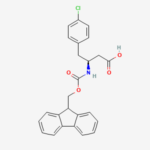 B2945111 (S)-3-((((9H-Fluoren-9-yl)methoxy)carbonyl)amino)-4-(4-chlorophenyl)butanoic acid CAS No. 270596-43-5