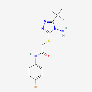 molecular formula C14H18BrN5OS B2945127 2-((4-Amino-5-tert-butyl-4H-1,2,4-triazol-3-YL)thio)-N-(4-bromophenyl)acetamide CAS No. 540498-84-8
