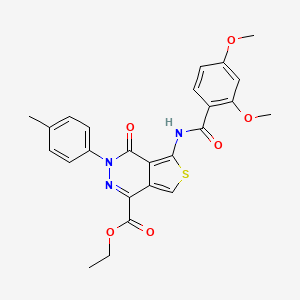 molecular formula C25H23N3O6S B2945140 Ethyl 5-(2,4-dimethoxybenzamido)-4-oxo-3-(p-tolyl)-3,4-dihydrothieno[3,4-d]pyridazine-1-carboxylate CAS No. 851948-15-7