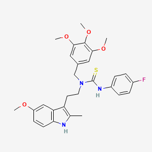 molecular formula C29H32FN3O4S B2945153 1-(4-FLUOROPHENYL)-3-[2-(5-METHOXY-2-METHYL-1H-INDOL-3-YL)ETHYL]-3-[(3,4,5-TRIMETHOXYPHENYL)METHYL]THIOUREA CAS No. 850934-56-4