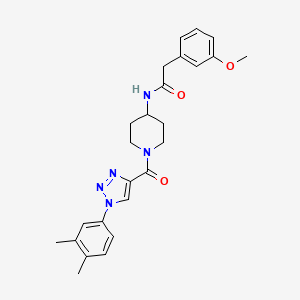 molecular formula C25H29N5O3 B2945188 N-(1-(1-(3,4-dimethylphenyl)-1H-1,2,3-triazole-4-carbonyl)piperidin-4-yl)-2-(3-methoxyphenyl)acetamide CAS No. 1251696-50-0