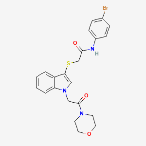 molecular formula C22H22BrN3O3S B2945192 N-(4-bromophenyl)-2-({1-[2-(morpholin-4-yl)-2-oxoethyl]-1H-indol-3-yl}sulfanyl)acetamide CAS No. 878053-25-9