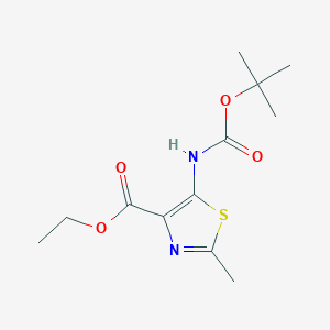 molecular formula C12H18N2O4S B2945200 Ethyl 5-((tert-butoxycarbonyl)amino)-2-methylthiazole-4-carboxylate CAS No. 899898-44-3