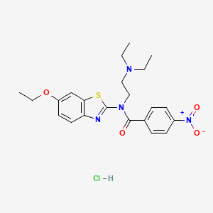 molecular formula C22H27ClN4O4S B2945206 N-(2-(diethylamino)ethyl)-N-(6-ethoxybenzo[d]thiazol-2-yl)-4-nitrobenzamide hydrochloride CAS No. 1052535-48-4