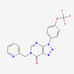 molecular formula C17H11F3N6O2 B2945210 6-[(pyridin-2-yl)methyl]-3-[4-(trifluoromethoxy)phenyl]-3H,6H,7H-[1,2,3]triazolo[4,5-d]pyrimidin-7-one CAS No. 872590-95-9