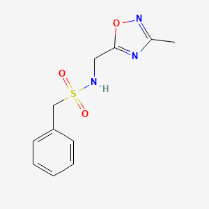molecular formula C11H13N3O3S B2945228 N-[(3-methyl-1,2,4-oxadiazol-5-yl)methyl]-1-phenylmethanesulfonamide CAS No. 1235393-66-4