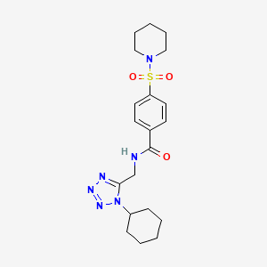 N-((1-cyclohexyl-1H-tetrazol-5-yl)methyl)-4-(piperidin-1-ylsulfonyl)benzamide