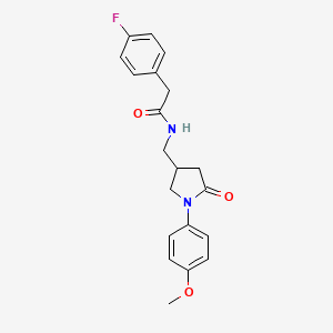 2-(4-fluorophenyl)-N-((1-(4-methoxyphenyl)-5-oxopyrrolidin-3-yl)methyl)acetamide
