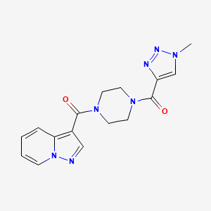 (1-methyl-1H-1,2,3-triazol-4-yl)(4-(pyrazolo[1,5-a]pyridine-3-carbonyl)piperazin-1-yl)methanone