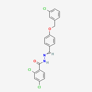 2,4-dichloro-N-[[4-[(3-chlorophenyl)methoxy]phenyl]methylideneamino]benzamide