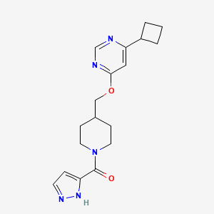 [4-[(6-Cyclobutylpyrimidin-4-yl)oxymethyl]piperidin-1-yl]-(1H-pyrazol-5-yl)methanone