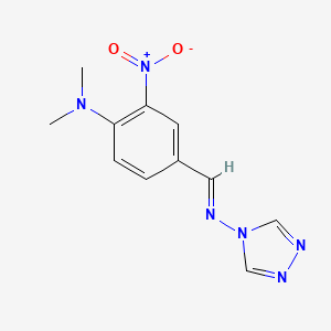 molecular formula C11H12N6O2 B2945278 N,N-DIMETHYL-2-NITRO-4-[(E)-[(4H-1,2,4-TRIAZOL-4-YL)IMINO]METHYL]ANILINE CAS No. 328012-64-2