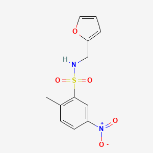molecular formula C12H12N2O5S B2945281 N-Furan-2-ylmethyl-2-methyl-5-nitro-benzenesulfonamide CAS No. 332410-10-3