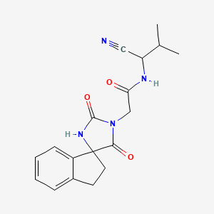 molecular formula C18H20N4O3 B2945302 N-(1-cyano-2-methylpropyl)-2-{2,5-dioxo-2',3'-dihydrospiro[imidazolidine-4,1'-indene]-1-yl}acetamide CAS No. 1333529-40-0