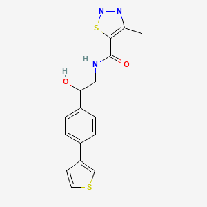 molecular formula C16H15N3O2S2 B2945312 N-(2-hydroxy-2-(4-(thiophen-3-yl)phenyl)ethyl)-4-methyl-1,2,3-thiadiazole-5-carboxamide CAS No. 2034253-74-0