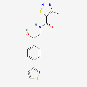 N-(2-hydroxy-2-(4-(thiophen-3-yl)phenyl)ethyl)-4-methyl-1,2,3-thiadiazole-5-carboxamide