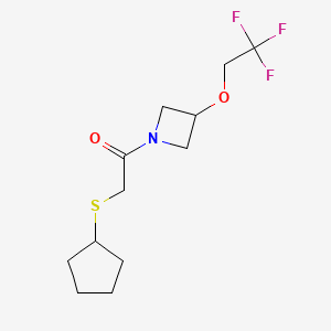 2-(Cyclopentylthio)-1-(3-(2,2,2-trifluoroethoxy)azetidin-1-yl)ethanone