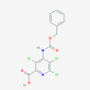 molecular formula C14H9Cl3N2O4 B2945317 3,5,6-Trichloro-4-(phenylmethoxycarbonylamino)pyridine-2-carboxylic acid CAS No. 778602-11-2