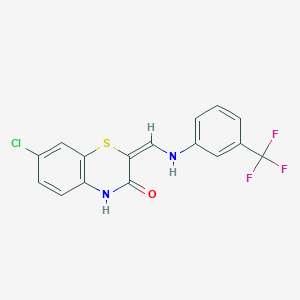 (2E)-7-chloro-2-[[3-(trifluoromethyl)anilino]methylidene]-4H-1,4-benzothiazin-3-one