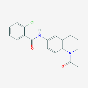 molecular formula C18H17ClN2O2 B2945323 N-(1-acetyl-1,2,3,4-tetrahydroquinolin-6-yl)-2-chlorobenzamide CAS No. 941870-70-8