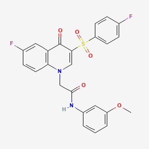 2-[6-fluoro-3-(4-fluorophenyl)sulfonyl-4-oxoquinolin-1-yl]-N-(3-methoxyphenyl)acetamide