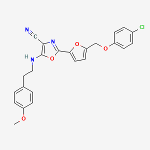 2-{5-[(4-Chlorophenoxy)methyl]furan-2-yl}-5-{[2-(4-methoxyphenyl)ethyl]amino}-1,3-oxazole-4-carbonitrile