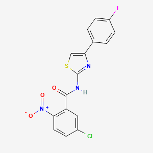 molecular formula C16H9ClIN3O3S B2945352 5-chloro-N-[4-(4-iodophenyl)-1,3-thiazol-2-yl]-2-nitrobenzamide CAS No. 330201-23-5