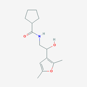 molecular formula C14H21NO3 B2945356 N-[2-(2,5-dimethylfuran-3-yl)-2-hydroxyethyl]cyclopentanecarboxamide CAS No. 2320860-42-0