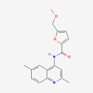 molecular formula C18H18N2O3 B2945406 N-(2,6-dimethylquinolin-4-yl)-5-(methoxymethyl)furan-2-carboxamide CAS No. 950230-08-7