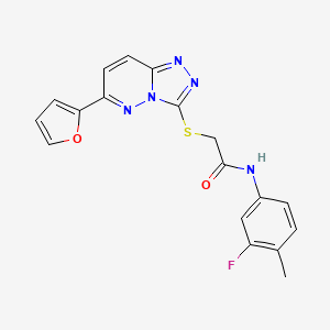 molecular formula C18H14FN5O2S B2945433 N-(3-fluoro-4-methylphenyl)-2-{[6-(furan-2-yl)-[1,2,4]triazolo[4,3-b]pyridazin-3-yl]sulfanyl}acetamide CAS No. 891099-83-5