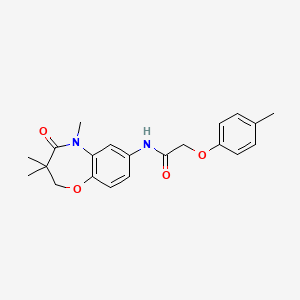 molecular formula C21H24N2O4 B2945435 2-(4-methylphenoxy)-N-(3,3,5-trimethyl-4-oxo-2,3,4,5-tetrahydro-1,5-benzoxazepin-7-yl)acetamide CAS No. 921542-98-5