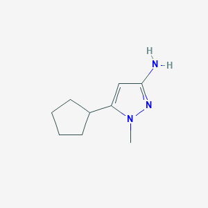 molecular formula C9H15N3 B2945442 5-Cyclopentyl-1-methyl-1h-pyrazol-3-amine CAS No. 1520851-61-9