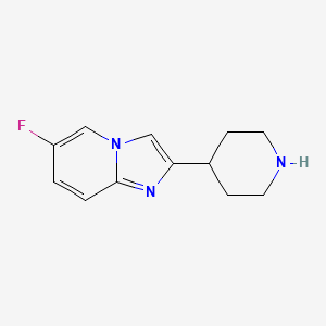 molecular formula C12H14FN3 B2945465 4-{6-fluoroimidazo[1,2-a]pyridin-2-yl}piperidine CAS No. 1782368-73-3