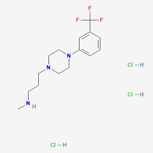 molecular formula C15H25Cl3F3N3 B2945470 Methyl(3-{4-[3-(trifluoromethyl)phenyl]piperazin-1-yl}propyl)amine trihydrochloride CAS No. 1461707-11-8