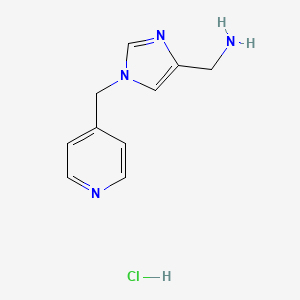 molecular formula C10H13ClN4 B2945481 [1-(Pyridin-4-ylmethyl)-1H-imidazol-4-yl]methanamine hydrochloride CAS No. 2197054-36-5