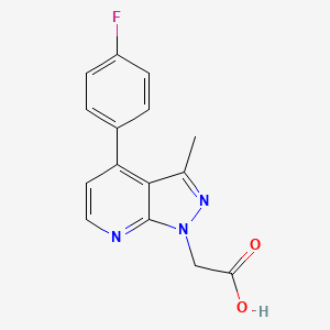 molecular formula C15H12FN3O2 B2945495 [4-(4-fluorophenyl)-3-methyl-1H-pyrazolo[3,4-b]pyridin-1-yl]acetic acid CAS No. 937606-32-1