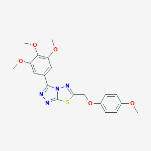 molecular formula C20H20N4O5S B294552 6-[(4-Methoxyphenoxy)methyl]-3-(3,4,5-trimethoxyphenyl)[1,2,4]triazolo[3,4-b][1,3,4]thiadiazole 