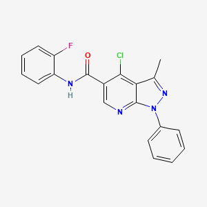 molecular formula C20H14ClFN4O B2945531 4-chloro-N-(2-fluorophenyl)-3-methyl-1-phenyl-1H-pyrazolo[3,4-b]pyridine-5-carboxamide CAS No. 899985-41-2
