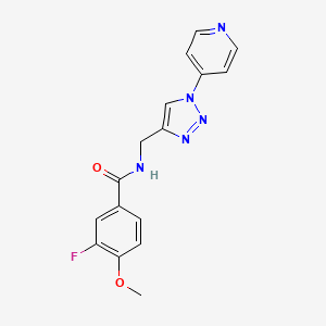 3-fluoro-4-methoxy-N-((1-(pyridin-4-yl)-1H-1,2,3-triazol-4-yl)methyl)benzamide