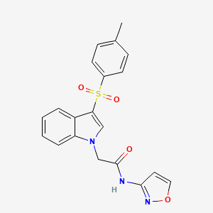 molecular formula C20H17N3O4S B2945537 N-(isoxazol-3-yl)-2-(3-tosyl-1H-indol-1-yl)acetamide CAS No. 946223-96-7