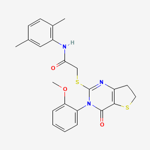 N-(2,5-dimethylphenyl)-2-[[3-(2-methoxyphenyl)-4-oxo-6,7-dihydrothieno[3,2-d]pyrimidin-2-yl]sulfanyl]acetamide