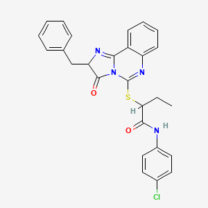 2-((2-benzyl-3-oxo-2,3-dihydroimidazo[1,2-c]quinazolin-5-yl)thio)-N-(4-chlorophenyl)butanamide