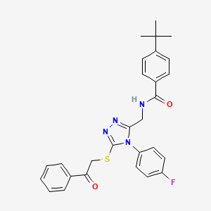 4-tert-butyl-N-[[4-(4-fluorophenyl)-5-phenacylsulfanyl-1,2,4-triazol-3-yl]methyl]benzamide