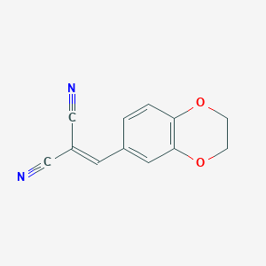 molecular formula C12H8N2O2 B2945558 2-(2,3-Dihydro-1,4-benzodioxin-6-ylmethylidene)propanedinitrile CAS No. 251325-52-7
