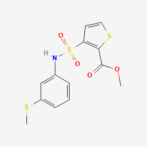 molecular formula C13H13NO4S3 B2945632 Methyl 3-{[3-(methylsulfanyl)phenyl]sulfamoyl}thiophene-2-carboxylate CAS No. 941978-96-7